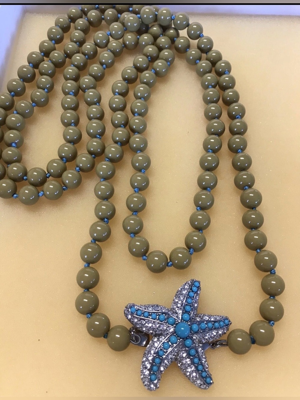 Stella & Dot RETIRED Palm LaCoco Beaded Necklace W/Detachable Starfish Brooch - Picture 4 of 10